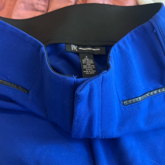 INC International Concepts Royal Blue Elastic Waist Skinny Office Pants, Size 4 - Picture 10 of 10